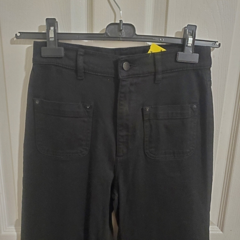 DL1961 Womens Hepburn Wide Leg High Rise Vintage 31" Black Size 26" High Waist - Picture 3 of 13